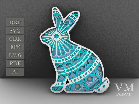 3D Easter Bunny, Layered Laser Cutting & Spring Amp
