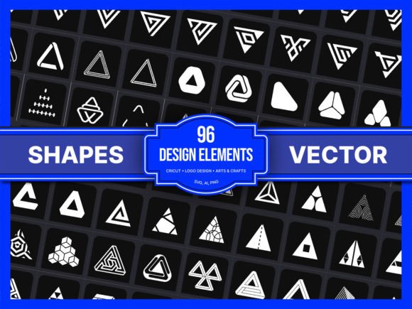 96 Triangle Vector Shapes - SVG: Graphics & Decorative Elements