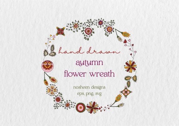 Circular Autumn Flower Wreath: Decorative Graphics Review