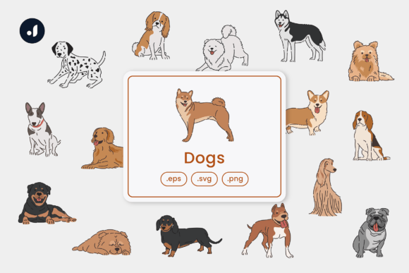 Dogs Illustration: Graphics & Decorative Elements for Crafters
