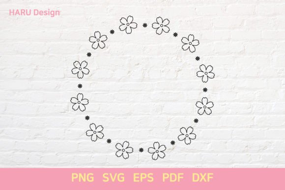 Flower Circle Outline Decorative Elements & Graphics