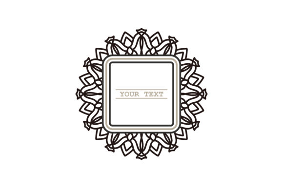 Frame Border Line Art Mandala Ornament for Graphics & Crafts