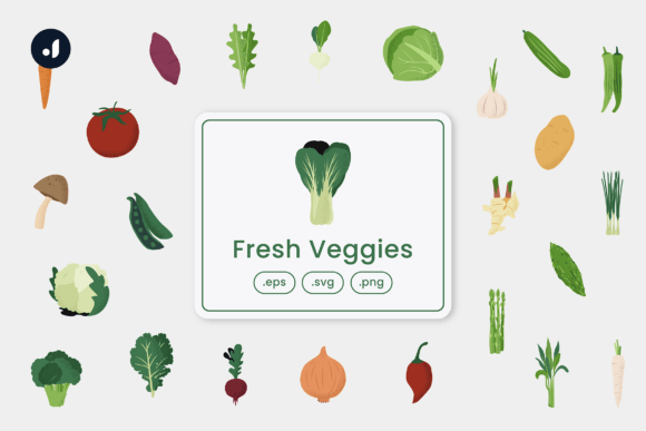 Fresh Veggies Illustration: Graphics & Decorative Elements