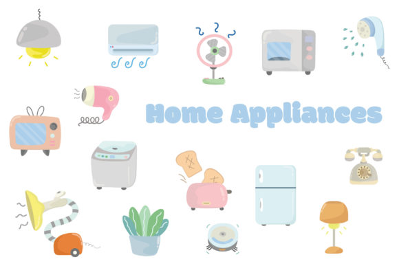 Home Appliances Hand Drawn Graphics & Decorative Elements