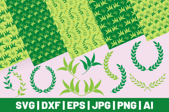Laurel Bundle Digital Paper Vectors for Crafts & Graphics