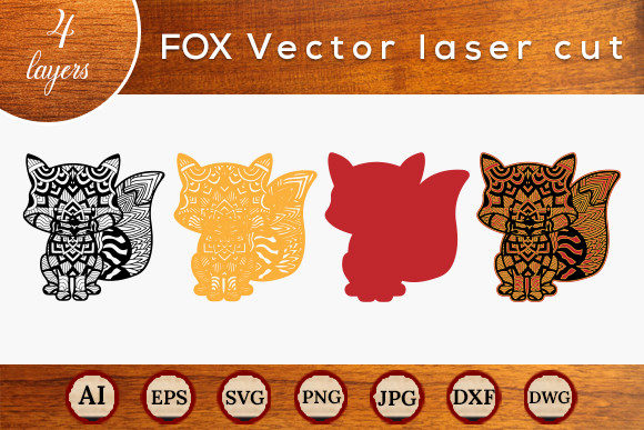 Multilayer Laser Cut FOX SVG for Laser Cutting & Wall Decor