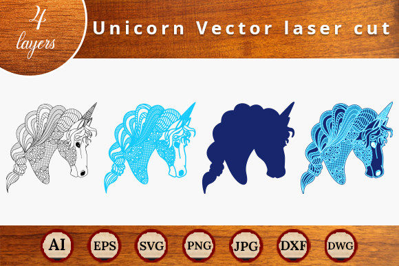 Multilayer Laser Cut Unicorn SVG: Laser Cutting Wall Decor