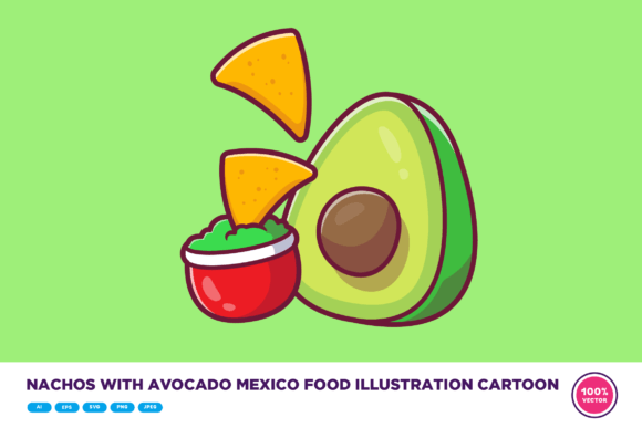 Nachos with Avocado: Decorative Graphics for Shops