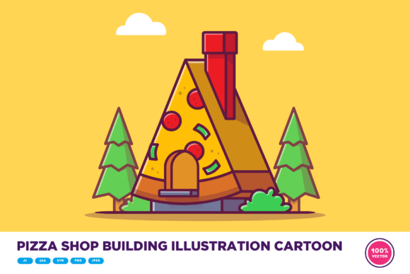 Pizza Shop Illustration: Graphics & Decorative Elements