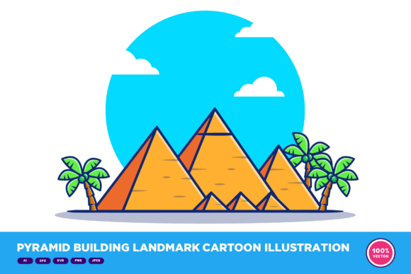 Pyramid Cartoon Graphics for Decorative Elements