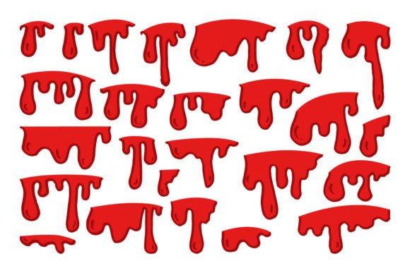 Set Blood Dripping Vector: Graphics for Bold Decorative Elements