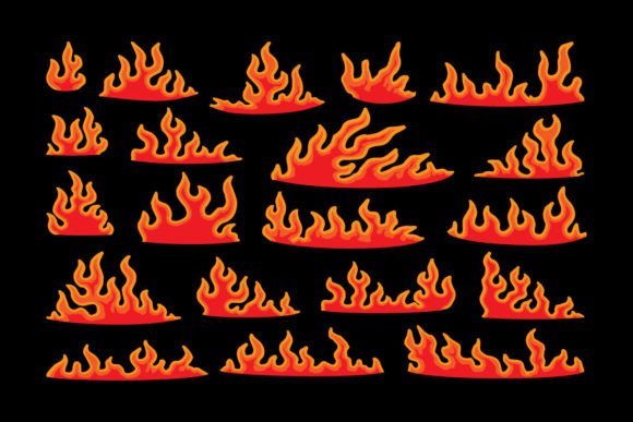 Set Flame and Fire Vector: Graphics for Bold Decorative Elements