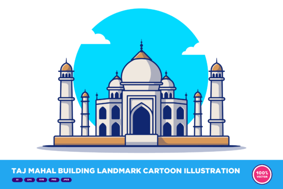 Taj Mahal Cartoon: Decorative Graphics for Blog Design